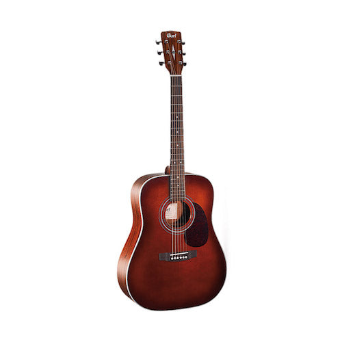 Cort EARTH70-BR Dreadnought Acoustic Guitar Solid Spruce Top, Brown - Red One Music