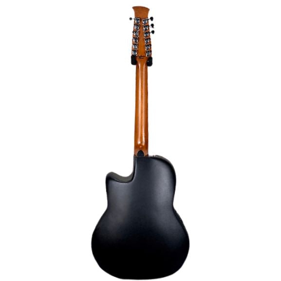 Ovation AB2412-5S Applause Guitare électro-acoustique traditionnelle en acier à 12 cordes - Noir satiné