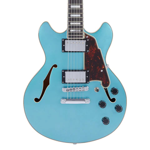 D'Angelico PREMIER MINI DC Series Semi Hollow-Body Electric Guitar (Sky Blue)