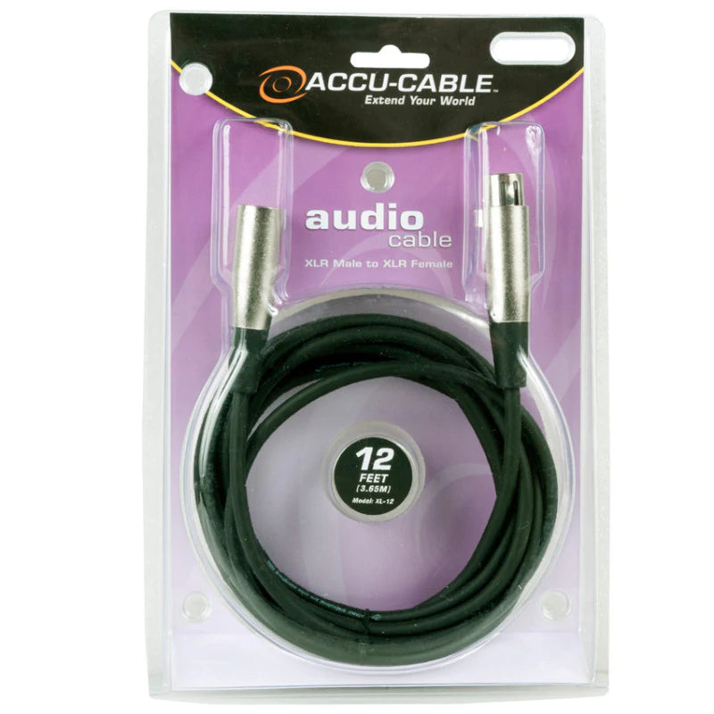 American DJ XL-12 Male to Female XLR Microphone Cable - 12 Feet