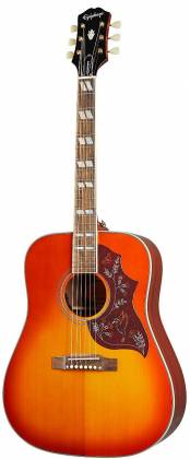 Epiphone IGMTHB Inspiré par la guitare électrique acoustique Gibson Masterbilt Hummingbird (Aged Cherry Burst)