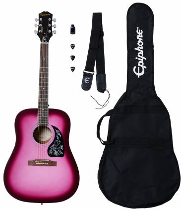 Epiphone EASTAR Starling Guitare acoustique Starter Pack (Hot Pink Pearl)