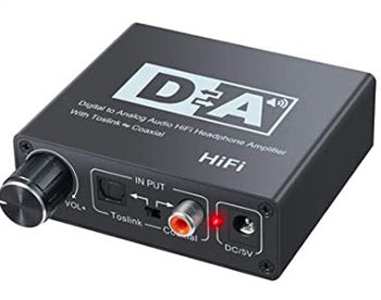 Convertisseur audio Techni-Contact AA-58 Amx - Toslink ou coaxial numérique vers RCA stéréo, avec contrôle du volume et prise casque 3,5 mm