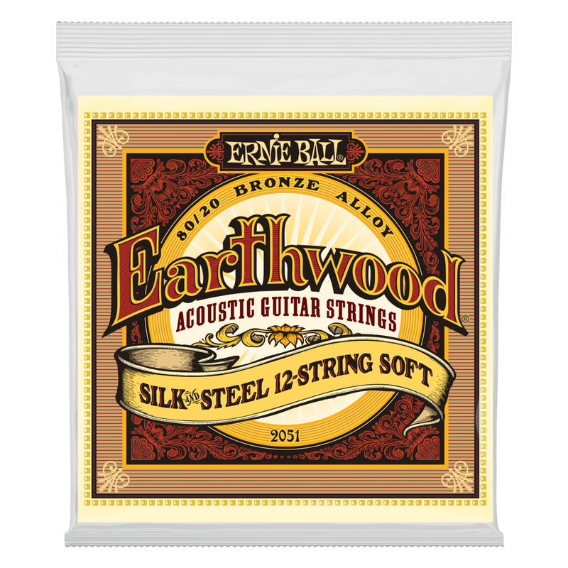 Ernie Ball 2051EB Earthwood Silk & Steel Soft 12 cordes 80/20 cordes acoustiques bronze 9-46