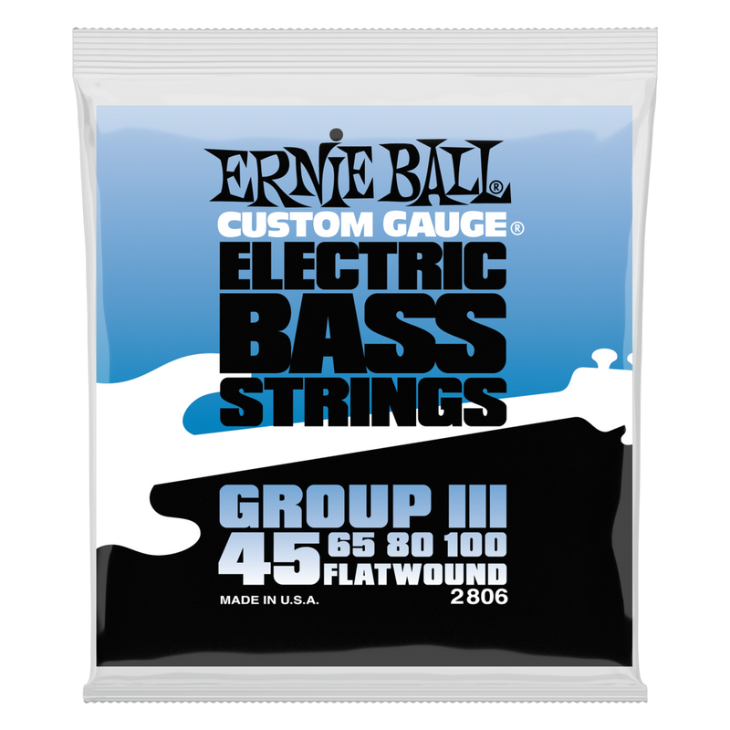 Ernie Ball 2806EB Cordes de basse à bobinage plat Groupe III - .045-.100