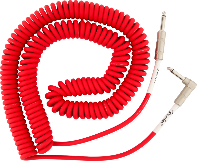 Fender ORIGINAL Coiled Instrument Cable (Fiesta Red) - 30'