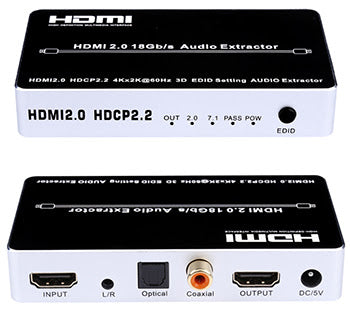 Techni-Contact AA-59 Amx - HDMI vers fibre optique, numérique coaxial ou 3,5 mm (extraction audio), 4K/60Hz