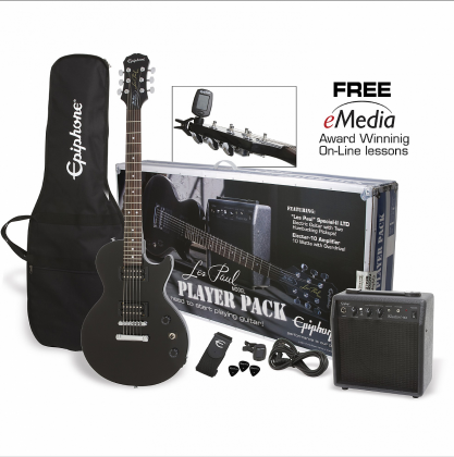 Epiphone ELPJ Les Paul Special-II Pack guitare électrique et lecteur avec housse de transport (ébène)