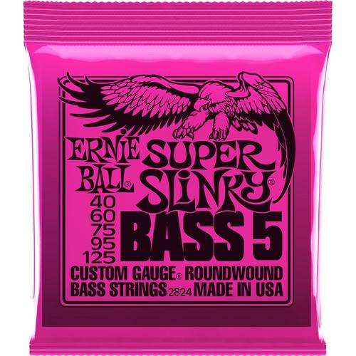Ernie Ball Bass 5-Str Super 2824Eb Super Slinky Nickel Wound Electric Bass Strings 5-String Set 040 - 125 - Red One Music
