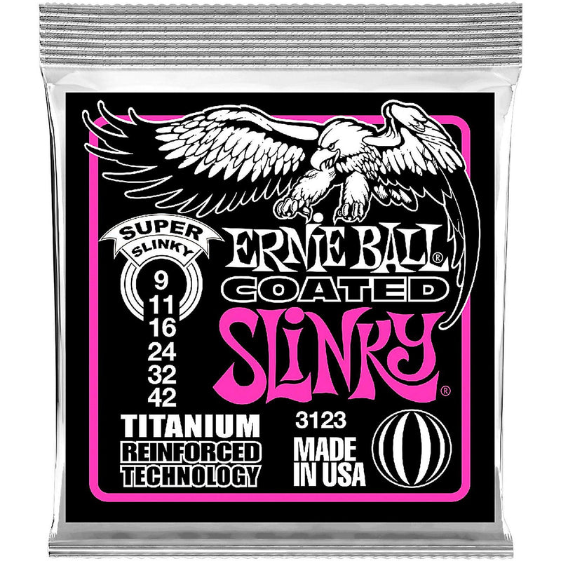 Ernie Ball 3123EB Super Slinky électrique à revêtement en titane - 9-42