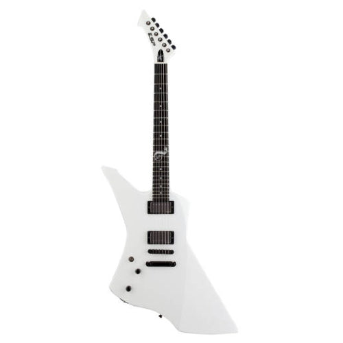 ESP LTD JAMES HETFIELD SIGNATURE SNAKEBYTE Guitare électrique pour gaucher avec Humbuckers EMG avec étui - Blanc Neige