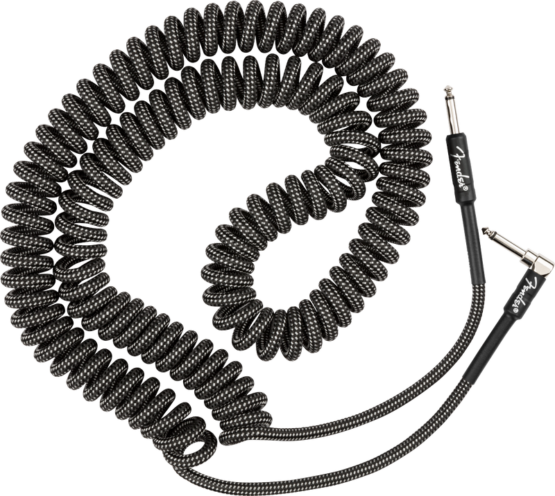 Fender PROFESSIONAL Coiled Instrument Cable (Gray Tweed) - 30'