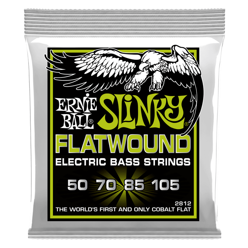 Ernie Ball 2812EB Cordes de basse régulières Slinky Flatwound 50-105