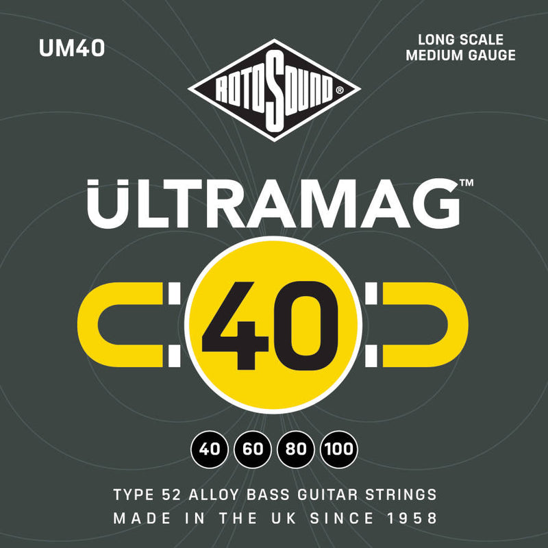 Cordes de basse en alliage Rotosound UM40 Ultramag Type-52 (40-100)