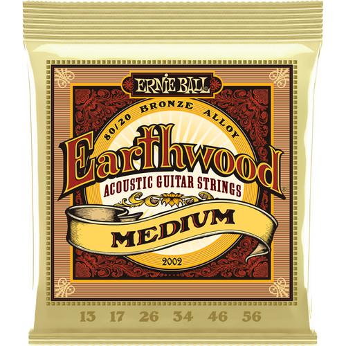 Ernie Ball Earthwd 8020 Med 2002Eb Earthwood Medium Acoustic Guitar Strings 8020 Bronze 13 - 56 - Red One Music