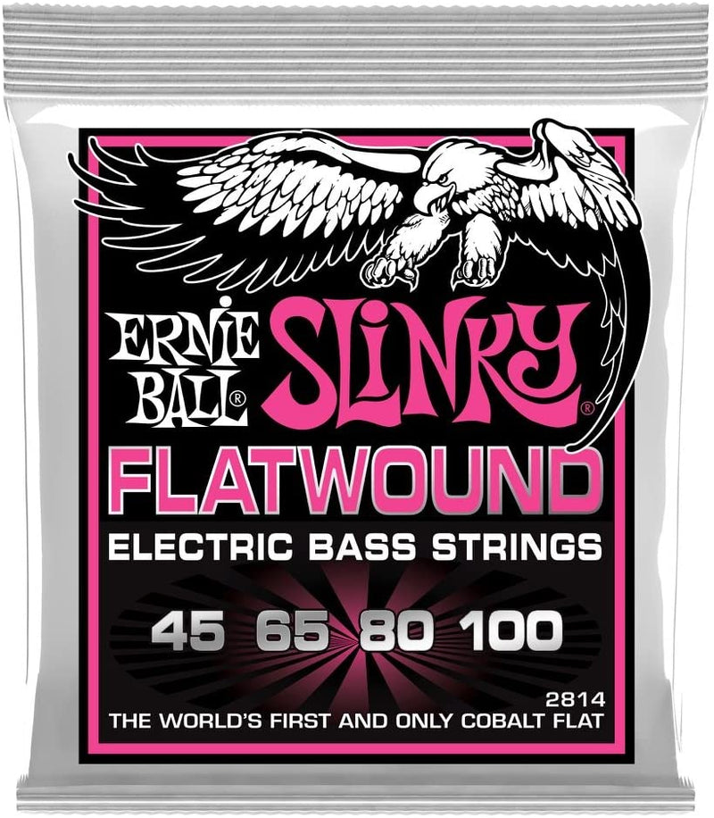 Ernie Ball 2814EB Cordes pour Basse Super Slinky Flatwound 45-100