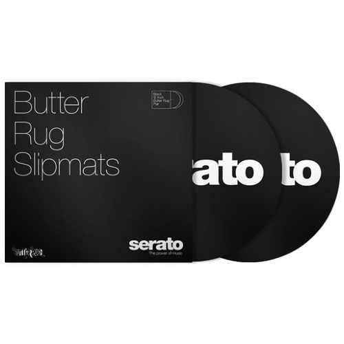 Serato Butter Tapis Slipmat (12", Simple, Blanc sur Noir)