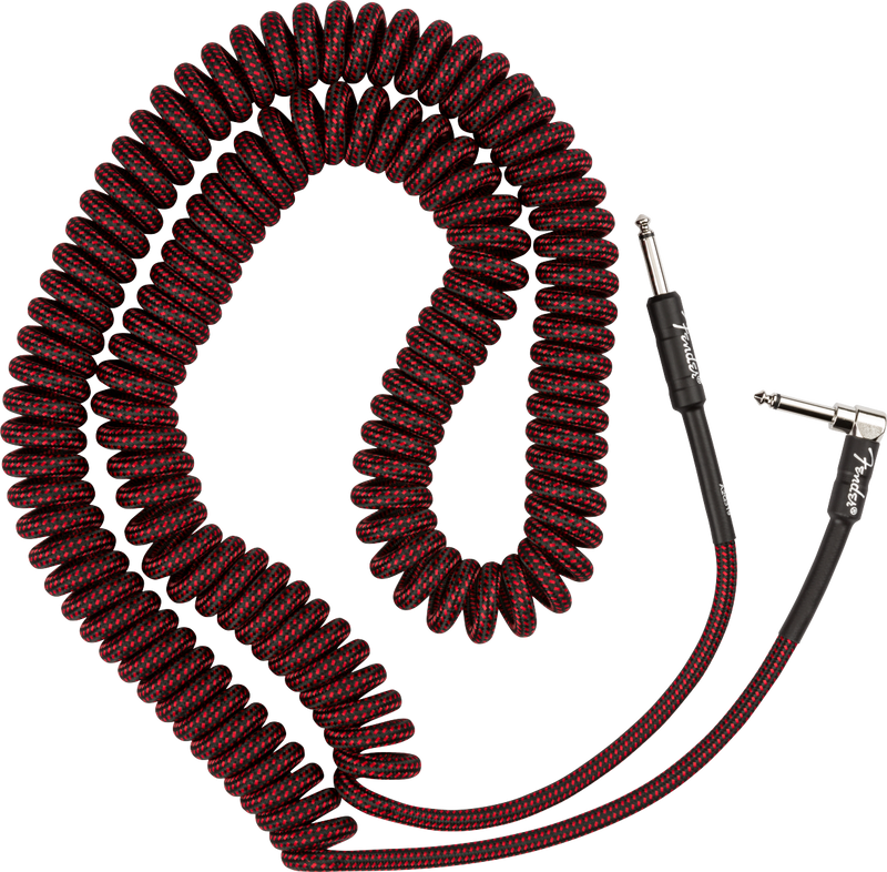 Fender PROFESSIONAL Coiled Instrument Cable (Red Tweed) - 30'