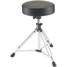 K&M 14010 Chrome Double Braced Drum Throne Push-Button Height Adjustment - Red One Music