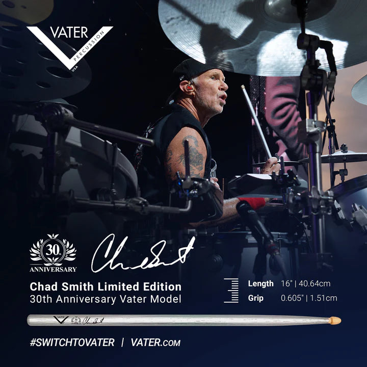 Vater VHCS30 Chad Smith 30th Anniversary Model Vater Drumstick (Silver)