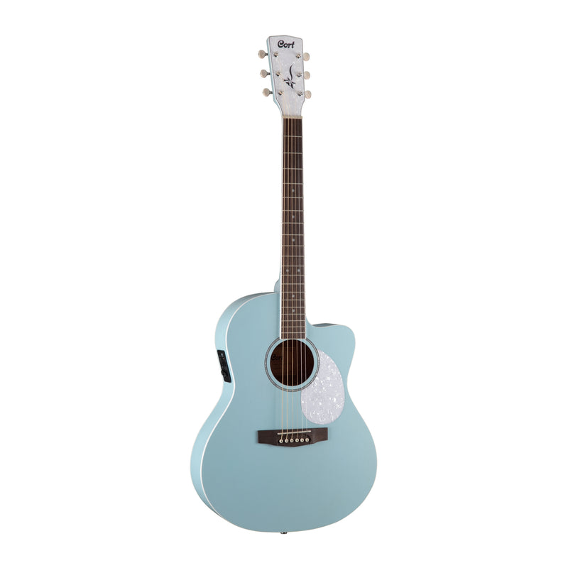 Cort JADE-CLASS-SKOP - Guitare acoustique classique à pan coupé - Bleu ciel à pores ouverts