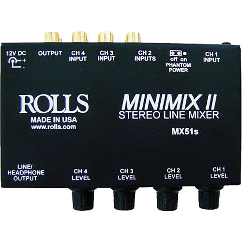 Rolls MX51S Mini-Mix 2 Mélangeur RCA à quatre canaux
