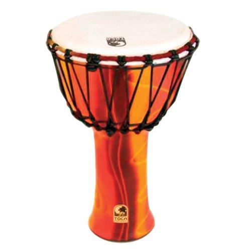 Toca Sfdj-9F  Freestyle Rope Tuned 9-Inch Djembe - Fiesta Finish - Red One Music