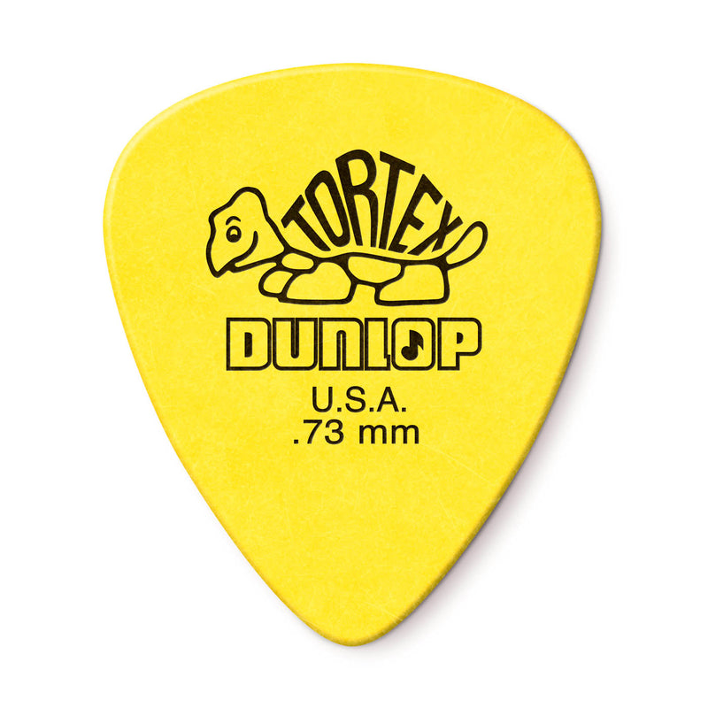 Dunlop 418P-73 Lot de 12 médiators standards Tortex® 0,73 mm - Jaune