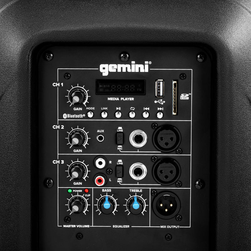 Gemini AS-2110BT 1000 Watt Active Bluetooth Loudspeaker - 10"