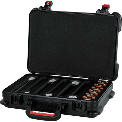 Gator GTSA-MICW6 ATA-Molded Polyethylene Case w/ Foam Drops for up to 6 Wireless Microphones