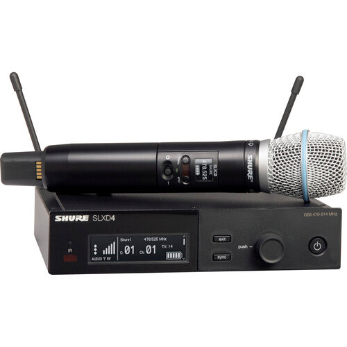 Shure SLXD24/B87A Système de microphone portable numérique sans fil avec capsule Beta 87A (J52 : 558 à 602 + 614 à 616 MHz)