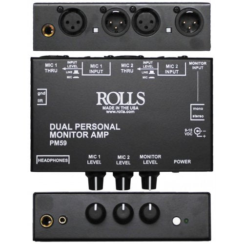 Rolls PM59 Dual Personal Monitor Amp - Red One Music