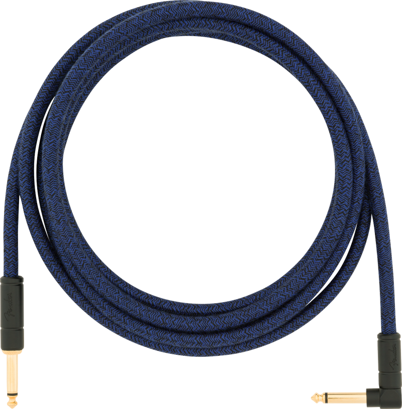 Fender FESTIVAL Hemp Straight/Angle Instrument Cable (Blue Dream) - 10'