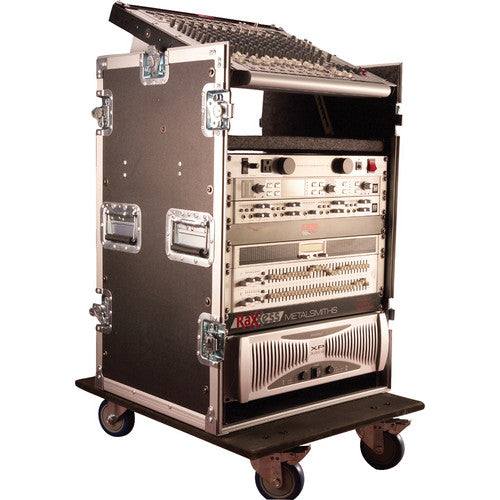 Gator G-TOUR 10x12 PU Pop-Up Console Rack Case - 10 Space Top & 12 Space Front & Rear Rackable Audio Equipment