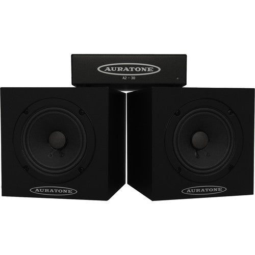 Auratone 5C Super Sound Cubes avec A2-30 Amp Bundle 2 haut-parleurs + 1 Amp (Noir) 