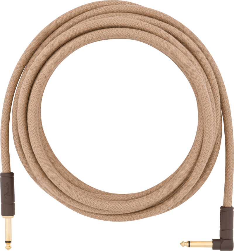 Fender FESTIVAL Hemp Straight/Angle Instrument Cable (Natural) - 18.6'