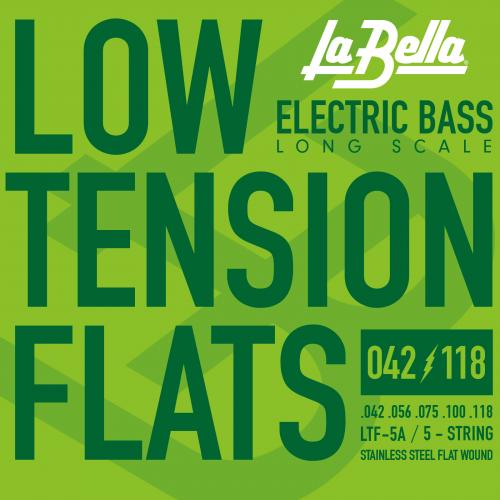 La Bella LTF-5A Cordes de basse 5 cordes à fil plat - Basse tension 42-118