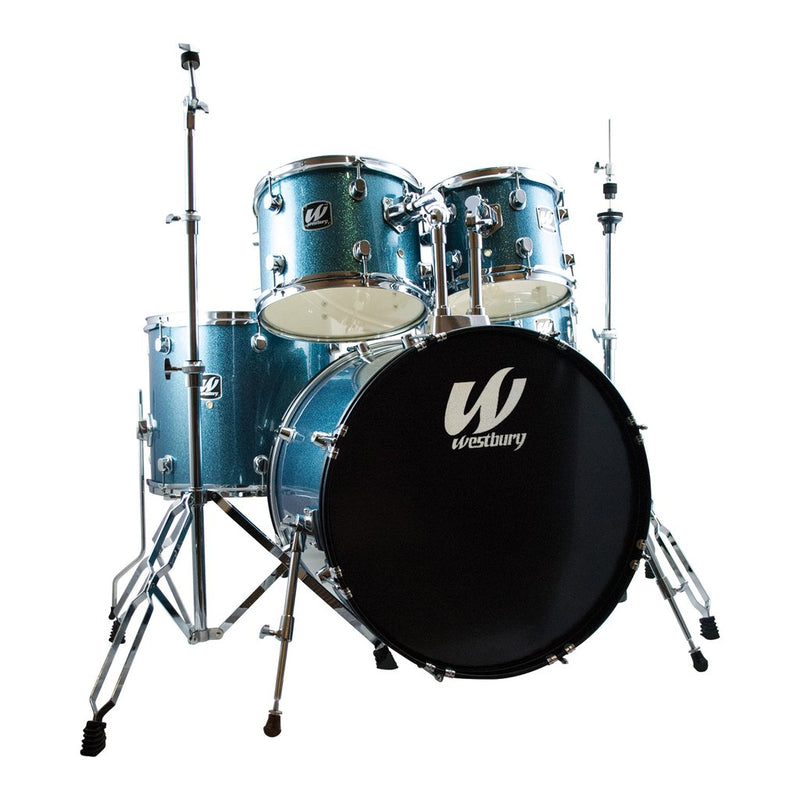 Westbury W575T-AS 5-Piece Studio Drum Kit With Throne (Aqua Sparkle)