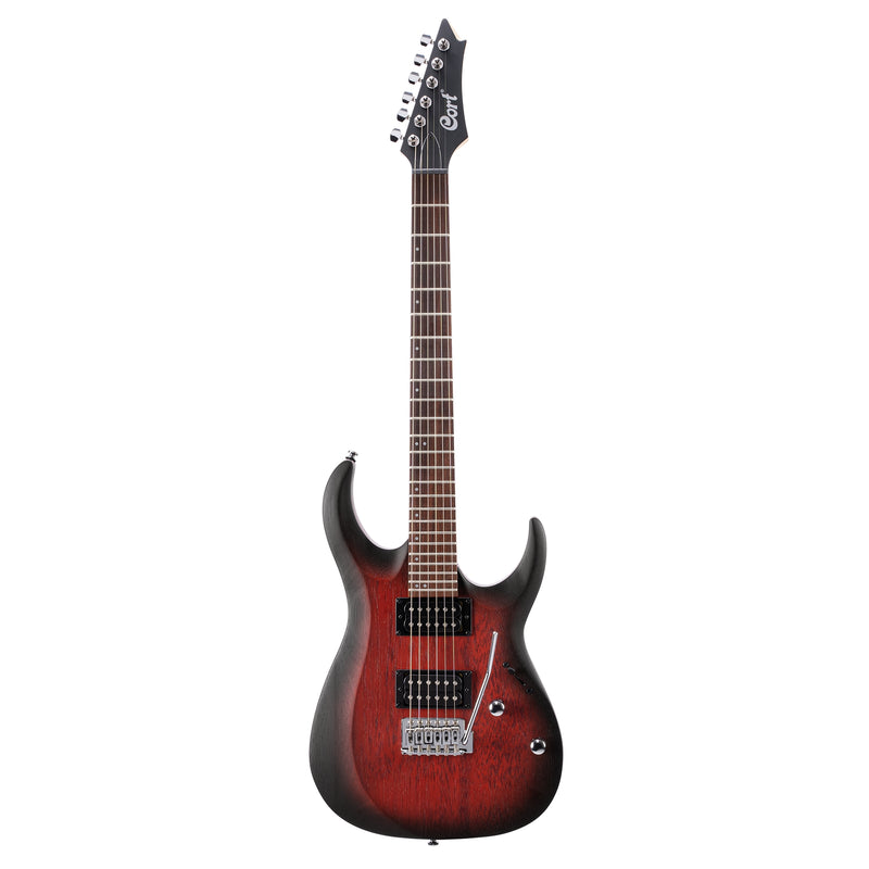 Guitare électrique Cort X100-OPBB (Open Pore Black Cherry Burst)