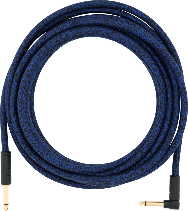 Fender FESTIVAL Hemp Straight/Angle Instrument Cable (Blue Dream) - 18.6'