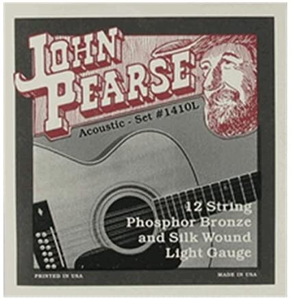 John Pearse JP1410 Phosphor Bronze and Silk Wound 12-String Acoustic Guitar Strings - Light Gauge