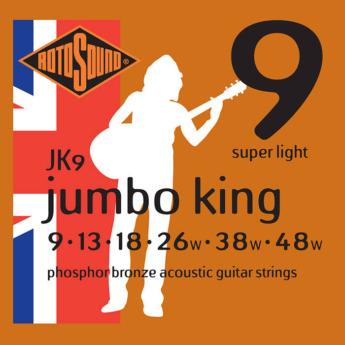 Rotosound JK9 Jumbo King Phosphor Bronze Acoustic Guitar Set 9-48