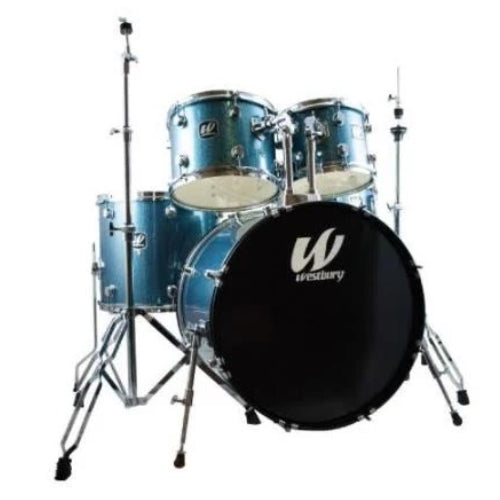 Westbury W565T-AS 5-Piece Studio Drum Kit With Throne (Aqua Sparkle)