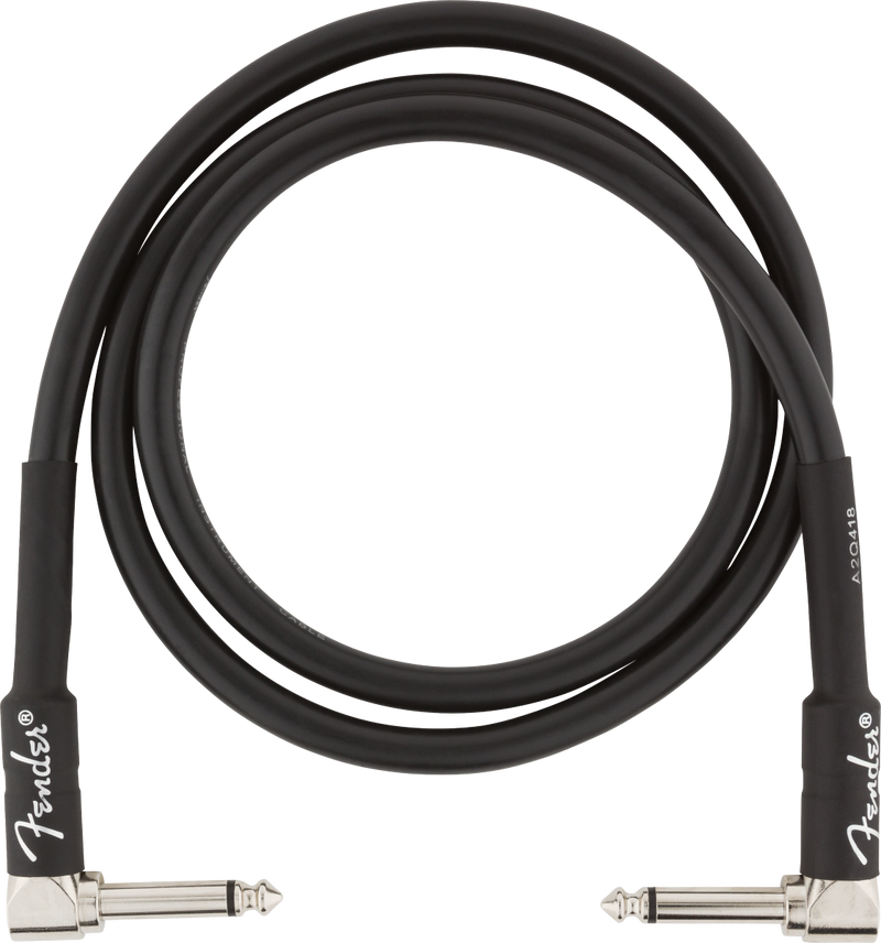 Fender PROFESSIONAL Angle/Angle Instrument Cable (Black) - 3'