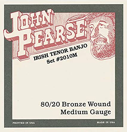 John Pearse JP2010 80/20 Bronze Wound Irish Tenor 4-String Banjo Strings - Medium Gauge