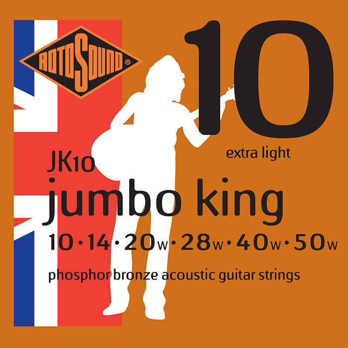 Rotosound JK10 Phosphor Bronze Extra Light Acoustic Guitar Strings 10-50W