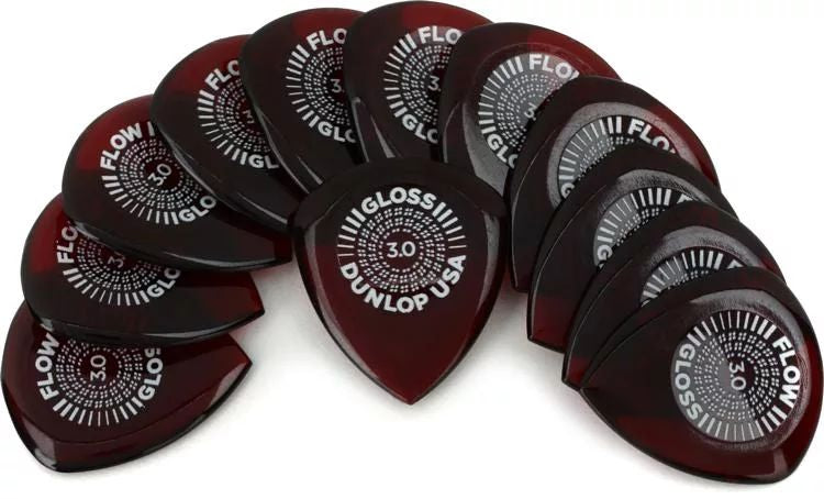 Dunlop 550R300 Flow Gloss Guitar Picks 3.0mm - 12 Refill Bag