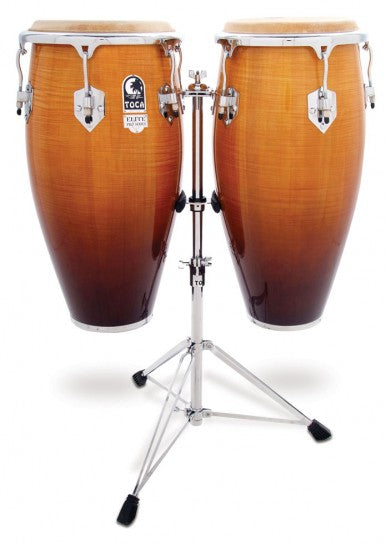 Toca 3100NF Elite Pro Wood Conga Set With Stand (Natural Maple Fade)