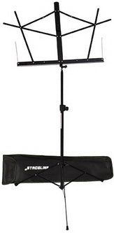 Stageline MS2BKB Two-Section Music Stand w/Carrier - Black