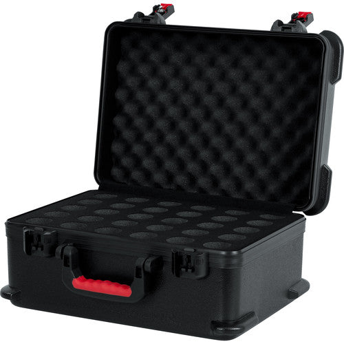 Gator GTSA-MIC30 ATA-Molded Polyethylene Case w/ Foam Drops for up to 30 Wired Microphones